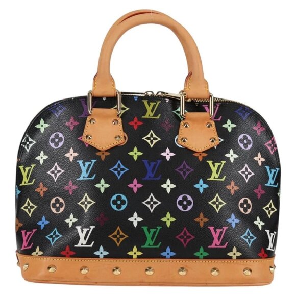 LOUIS VUITTON Monogram Multicolor Alma Hand Bag Black M92646 LV Auth yk19113A - Picture 2 of 16